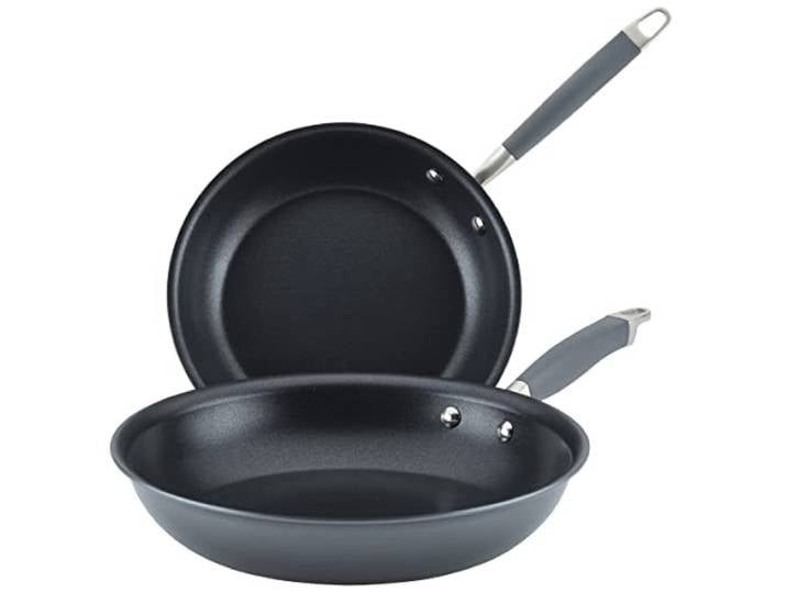 Anolon Advanced Home Bratpfannen-Set, antihaftbeschichtet, 2-teilig Bratpfannen-Set für gleichmäßiges Kochen, SureGrip-Griffe, ofenfest bis 204,4 °C, harteloxierte Antihaft-Pfannen