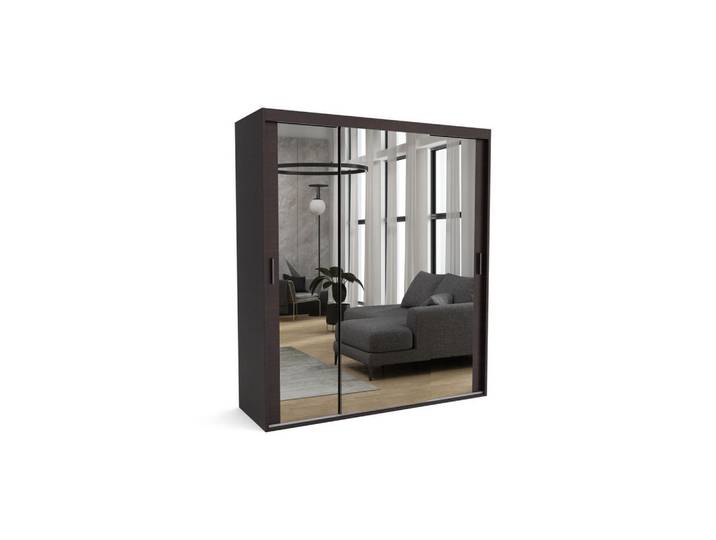 Furnlux Kleiderschrank MAT A Braun 190x60x205 cm, 190x205x60 cm, Schlafzimmer, Kleiderschränke