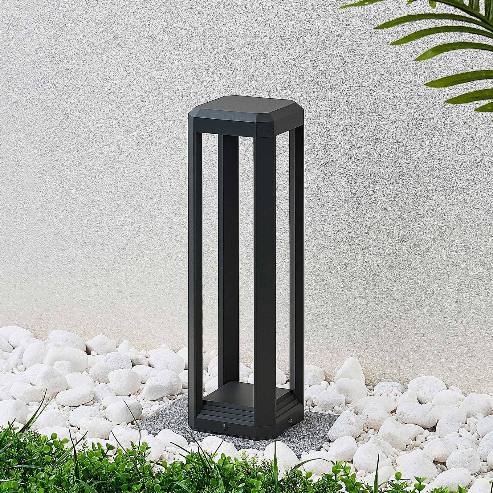 LED Pillar Light Fery Lucande, Black, Aluminium, Modern, Outdoor lights