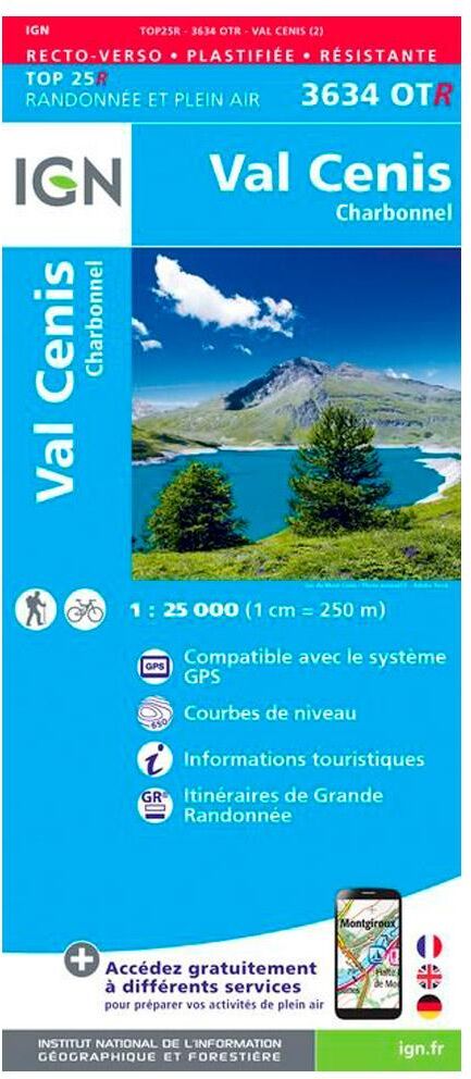 IGN  - 3634OTR Val Cenis, Charbonnel - Résistante - Carte