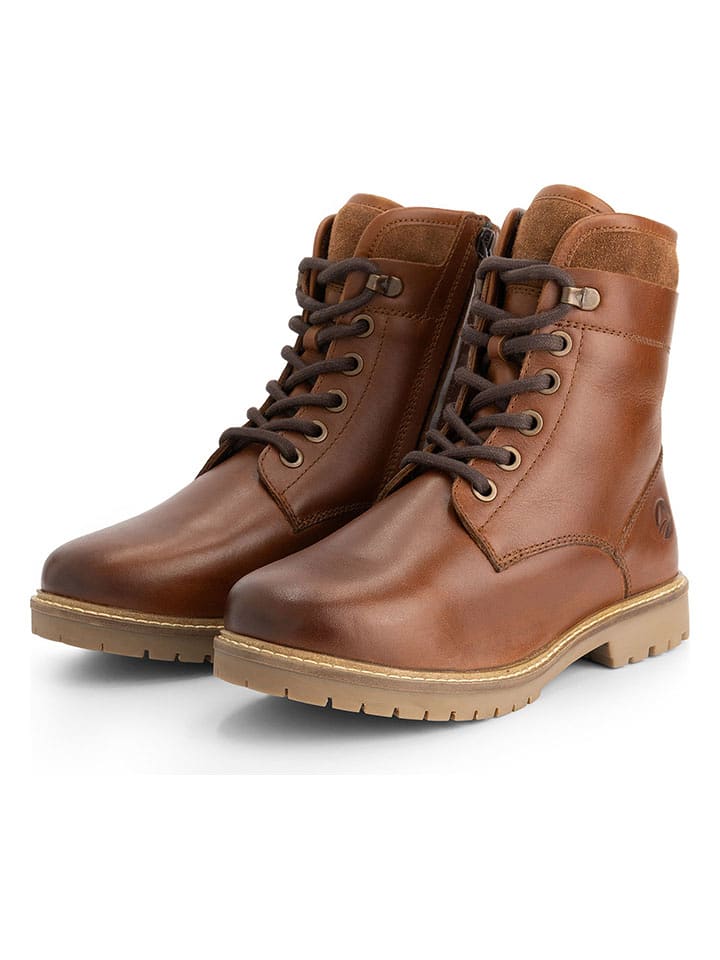 TRAVELIN' Leder-Boots "Larvik" in Hellbraun - 42