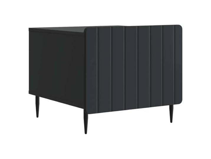 Schwarz Couchtisch 49x50x42cm Ingenieurholz mit Ablage Modernes Design, doppeltes Design, untere Zeitungsregal, Tischplatte für Dekorationen, leicht zu reinigen