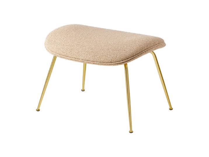GUBI Repose-pieds Beetle Ottoman conic base entièrement revêtu Around bouclé 004-brass