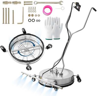 Garvee 24 In 7 Nozzle Stainless Steel Washer Surface Cleaner with Gloves