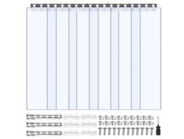 VEVOR Rideau à Lanière PVC, 97x213,4 cm, Rideau Lamelles Transparent, 6 Bandes de Porte Plastique Épaisseur 2 mm pour Porte de Chambre Froide, Entrepôt, Refroidisseur de Supermarché, Chevauchement 50%