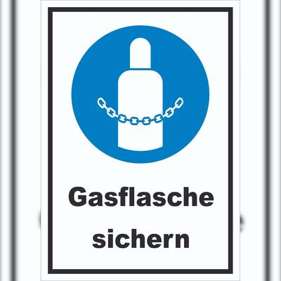 HB-Druck Gasflaschen sichern Schild A2 (420x594mm)