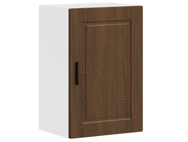 Wandschrank für die Küche, Portweise, Eiche, Braun, Holz Aufbewahrung für Schüsseln, Teller, Töpfe, geschlossene Tür, glatte Oberfläche, für Schlafzimmer, Wohnzimmer, Flur