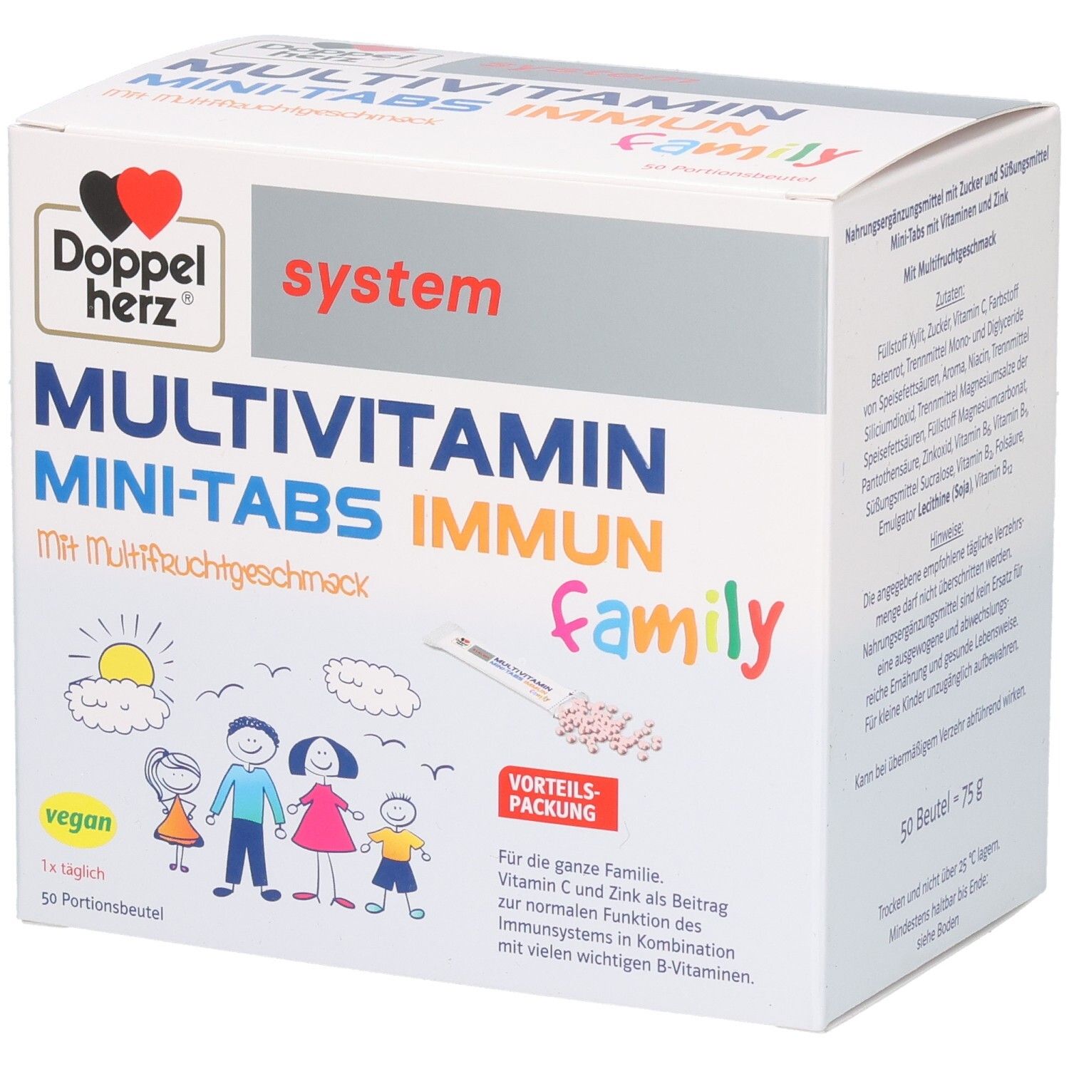 Doppelherz Multivitamin Mini-Tabs family system 50 St Pellets