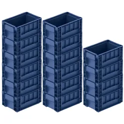 PROREGAL 16x VDA KLT Kleinladungsträger mit Verbundboden | HxBxT 14,7x20x30cm | 5,3 Liter | KLT, Transportbox, Transportbehälter