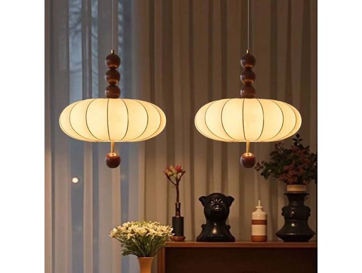 Lustre suspendu en soie rétro japonais 2026, style Wabi Sabi, en tissu vintage, pour salon, salle à manger, chambre à coucher, décoration intérieure