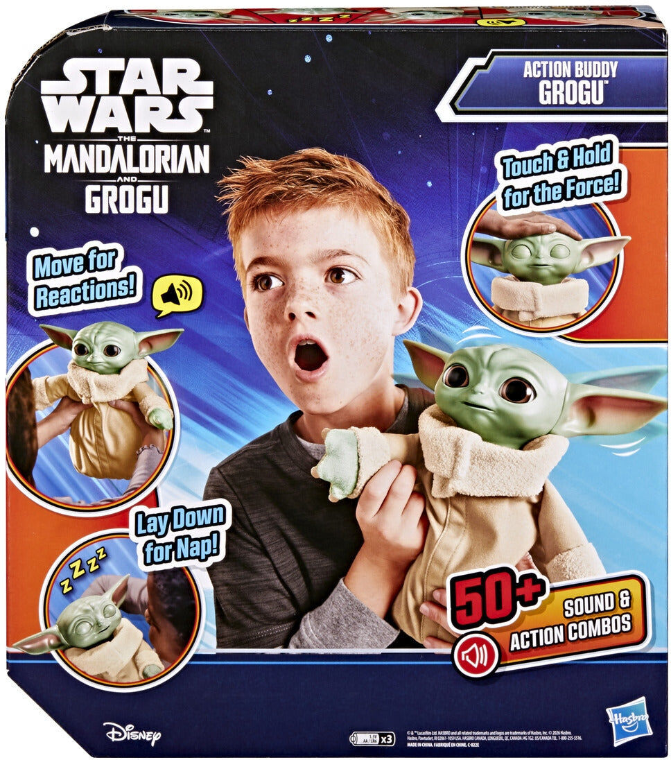 Hasbro Star Wars The Mandalorian ; Grogu Action Buddy Grogu 25cm - Interactive Toy with 50+ Sound & Movement Combinations - Ages 3+