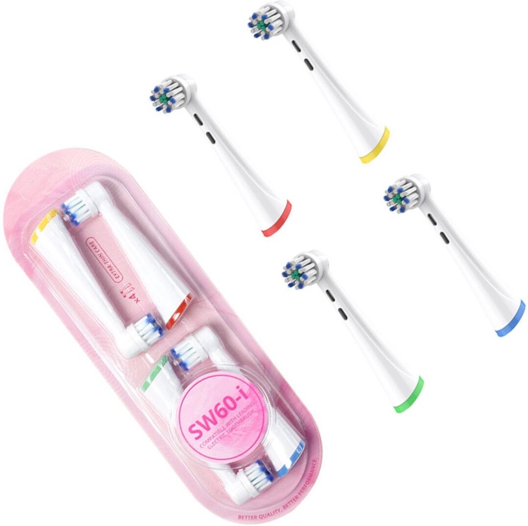 INF Ersatz-Zahnbürstenköpfe 8er-Pack (2x4 Karten) – magnetische Mikro-Vibrations-Rundköpfe, kompatibel mit OLB und io10, io9,