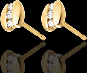 Edenly Ohrstecker Kostbarer Kokon - Trilogie Abschweifung - Gelbgold - 6 Diaman