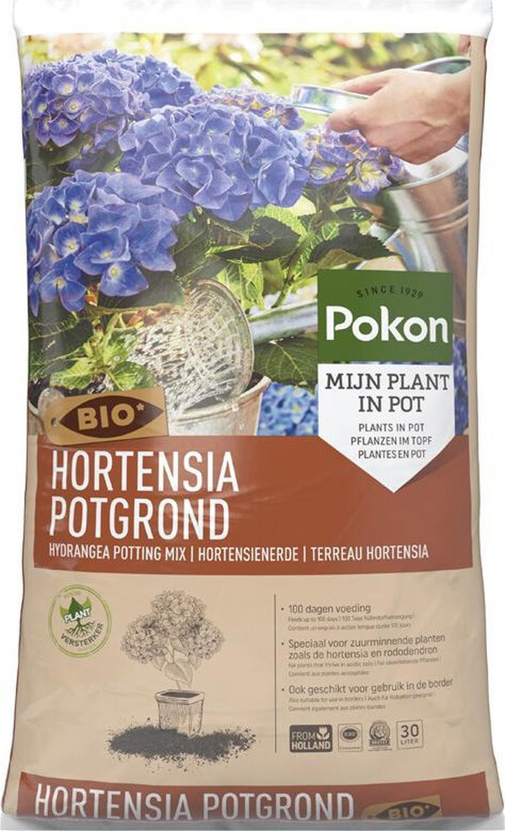 Pokon Bio Hortensia Potgrond - 30 l - Biologische potgrond met 100 dagen voeding