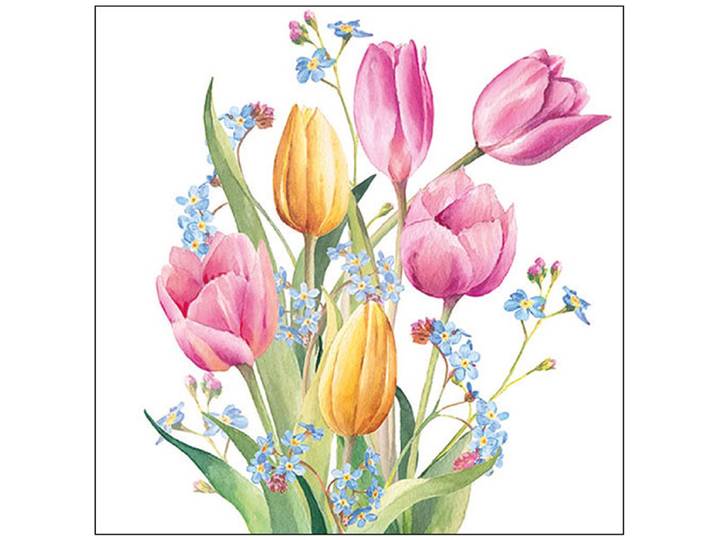 Ambiente Servetten Tulips Bouquet 33cm