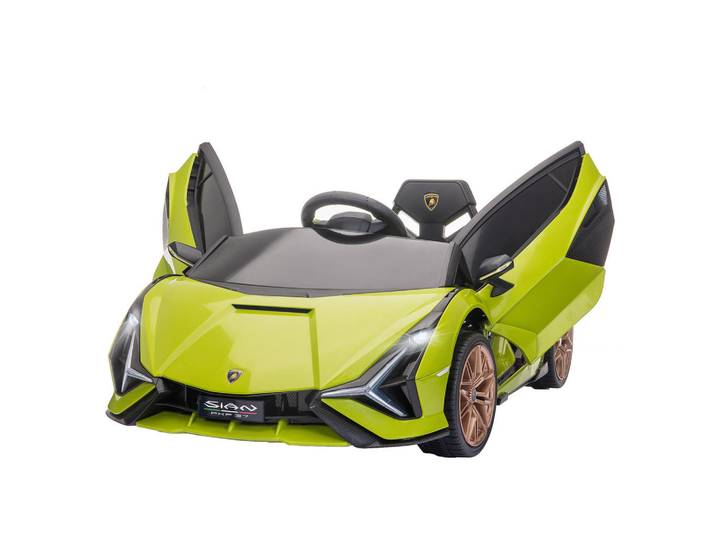 ComfortXL Kinder-Elektroauto De-06137 Lamborghini lizenziert mit Fernsteuerung Grün, Kunststoff, Metall, 62x40x108 cm, Freizeit & Co, Gartenspielzeug, Kinder-Elektrofahrzeuge