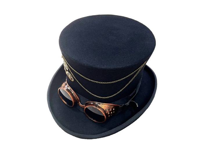 100% laine feutre victorien chapelier fou Steampunk 7 /18 cm de haut chapeaux magiques