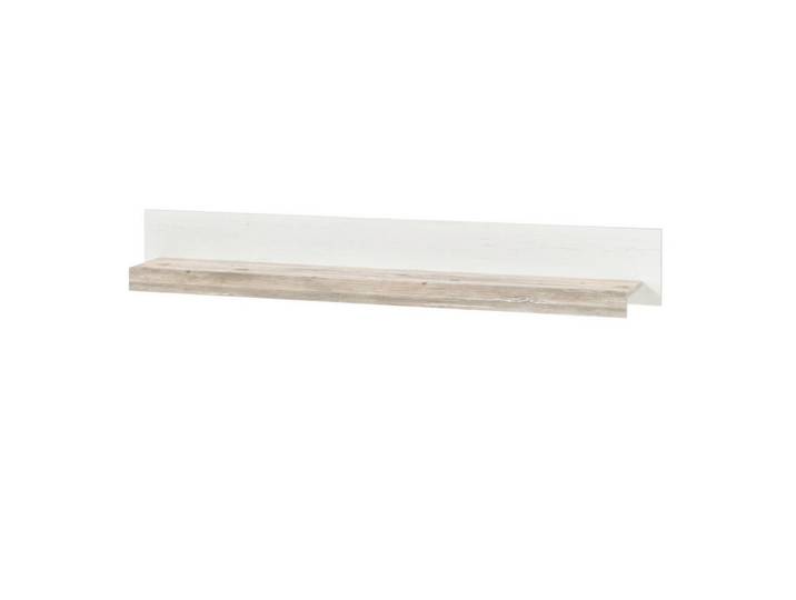 Furn.Design Wandboard Pinie weiß, Oslo Pinie Landhaus, Wandregal, 150 x 20 cm, Weiß, Pinienfarben, Nachbildung,Pinie, 150x20x20 cm, Wohnzimmer, Regale, Wandboards
