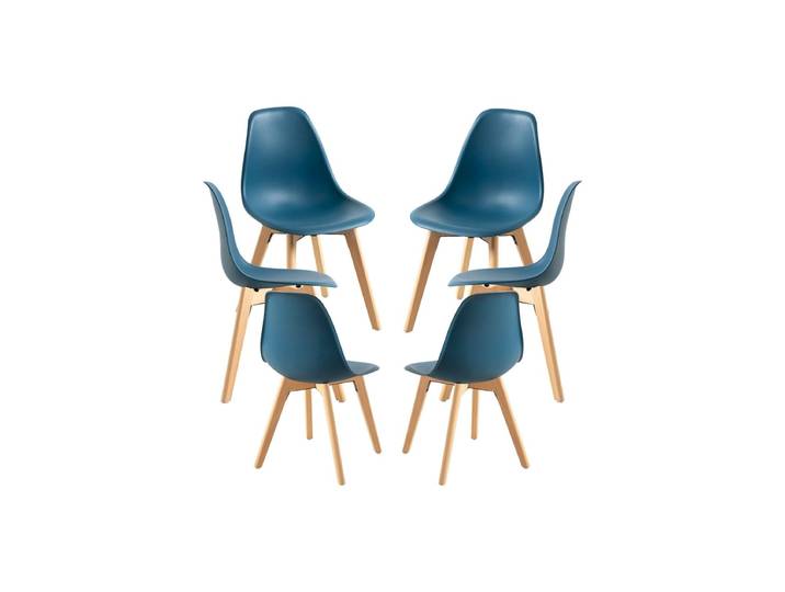 6er Set Kelen Stühle - Blau Öl