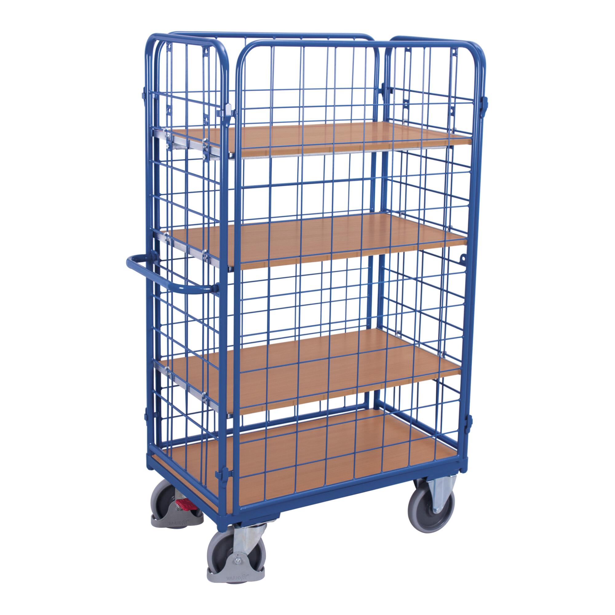 VARIOfit Etagenwagen hoch 1.000 x 700 mm 4 Böden 4 Wände (sw-700.311)