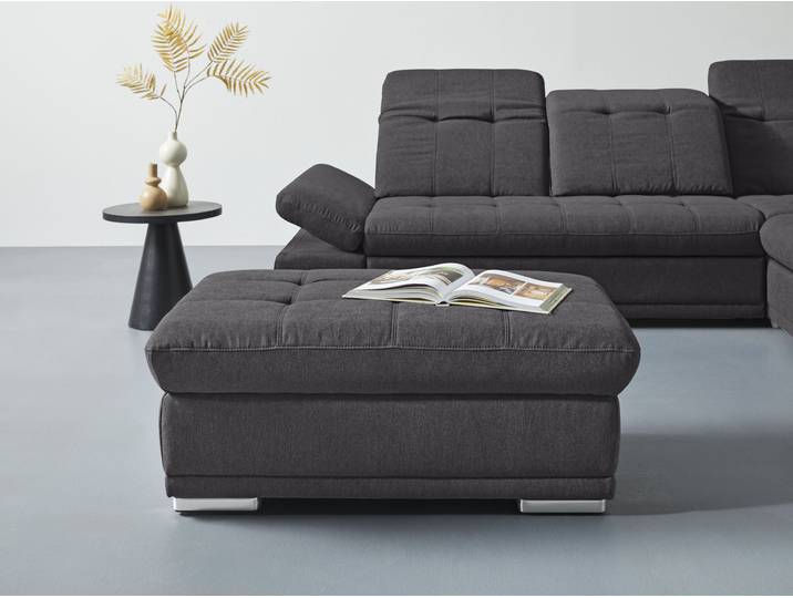 Hocker COTTA Holiday , schwarz, B:112cm H:46cm T:72cm, 100% Polyester, Hocker, Hocker