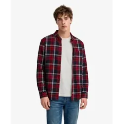 Superdry für Herren. M4011197A Rotes Baumwollhemd Lumberjack (XXL), Lässig, Baumwolle, Langarm