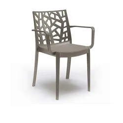 Trinity Kunststoff Gartenstuhl mit Armlehne Cappuccino