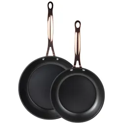 BERGNER - 2er-Set Bratpfannen Ø20/24cm geschmiedetes Aluminium Mattschwarz