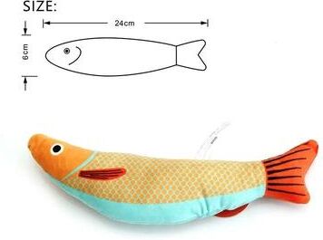 Uplift Essentials 3D Simulation Catnip Interactive Plush Fish Toy mackerel Fish Yellow