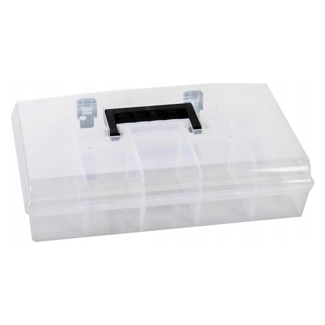 Prosperplast Sortimentsbox Kleinteilemagazin Sortierkasten Ergonomischer Griff Klemmverschlüsse Transparent 400 x (KNU40)