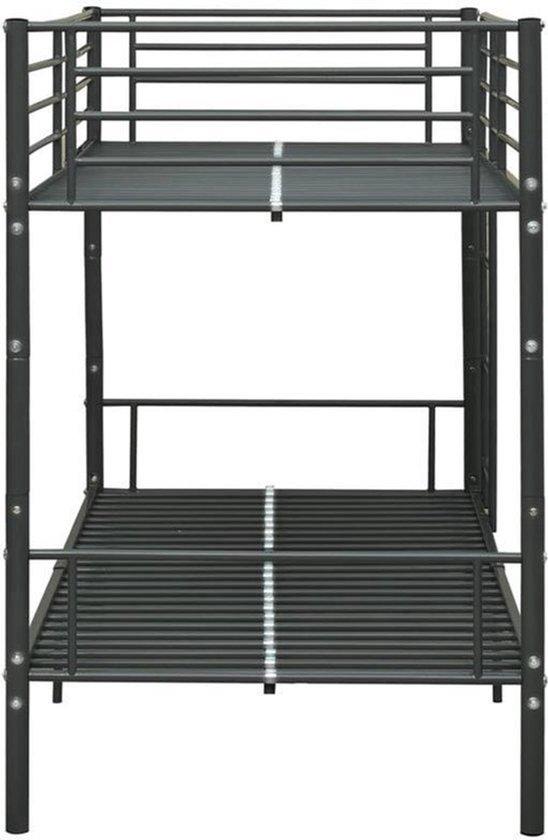 Kinder-Zwillingstapelloftbed - Zwart Metallisches Rahmen - 90x200 cm - Stabil & Raumsparend