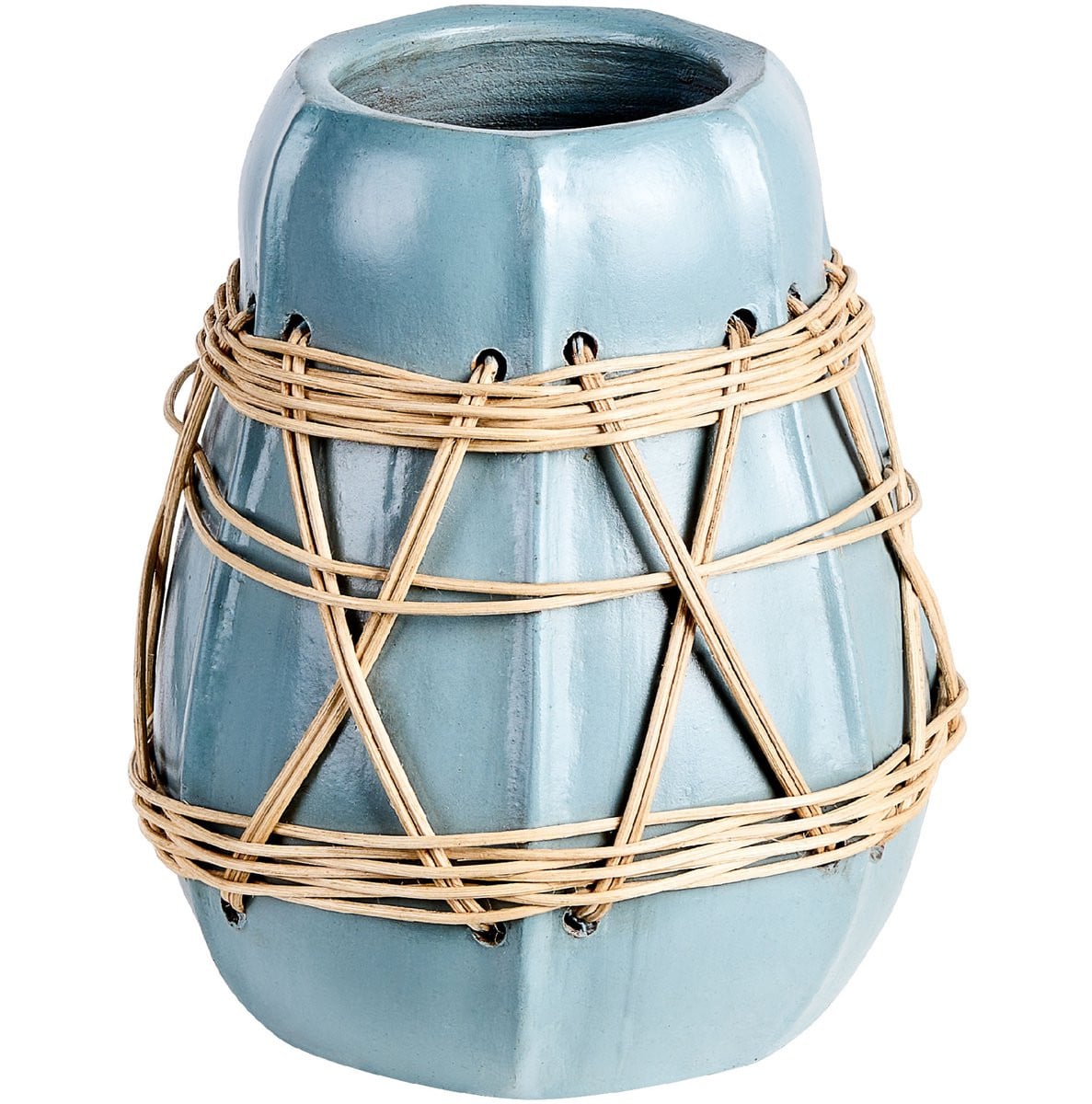 Beliani Decoratieve vaas Lichtblauw Terracotta
