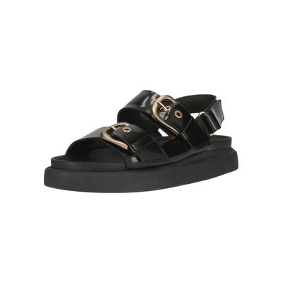 Sandale CLARKS "Aristella Bay", Damen, Gr. 41, schwarz, Leder, Schuhe Sandale, mit Contour Cushion-Fußbett