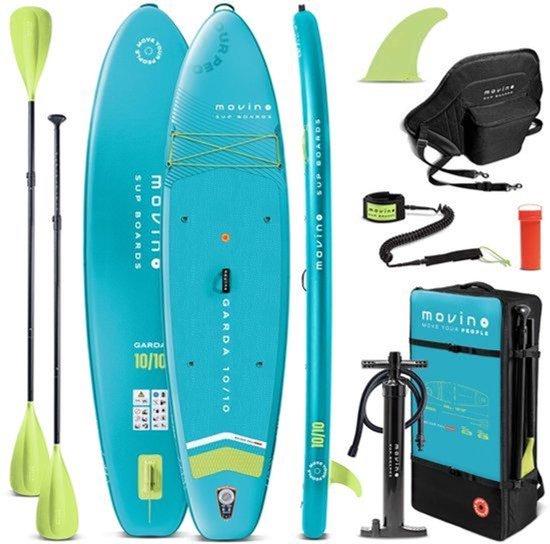 Komplettset für Stand-Up-Paddling - Aufblasbares SUP-Board, 330 cm (10'10"), inklusive Paddel, Pumpe und Rucksack - Leichtes Paddleboard für Anfänger und Fortgeschrittene - Wassersport