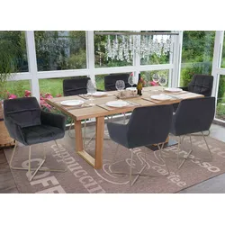 6er-Set Esszimmerstuhl MCW-F37, Stuhl Küchenstuhl, Retro Design Samt goldene Füße ~ schwarz
