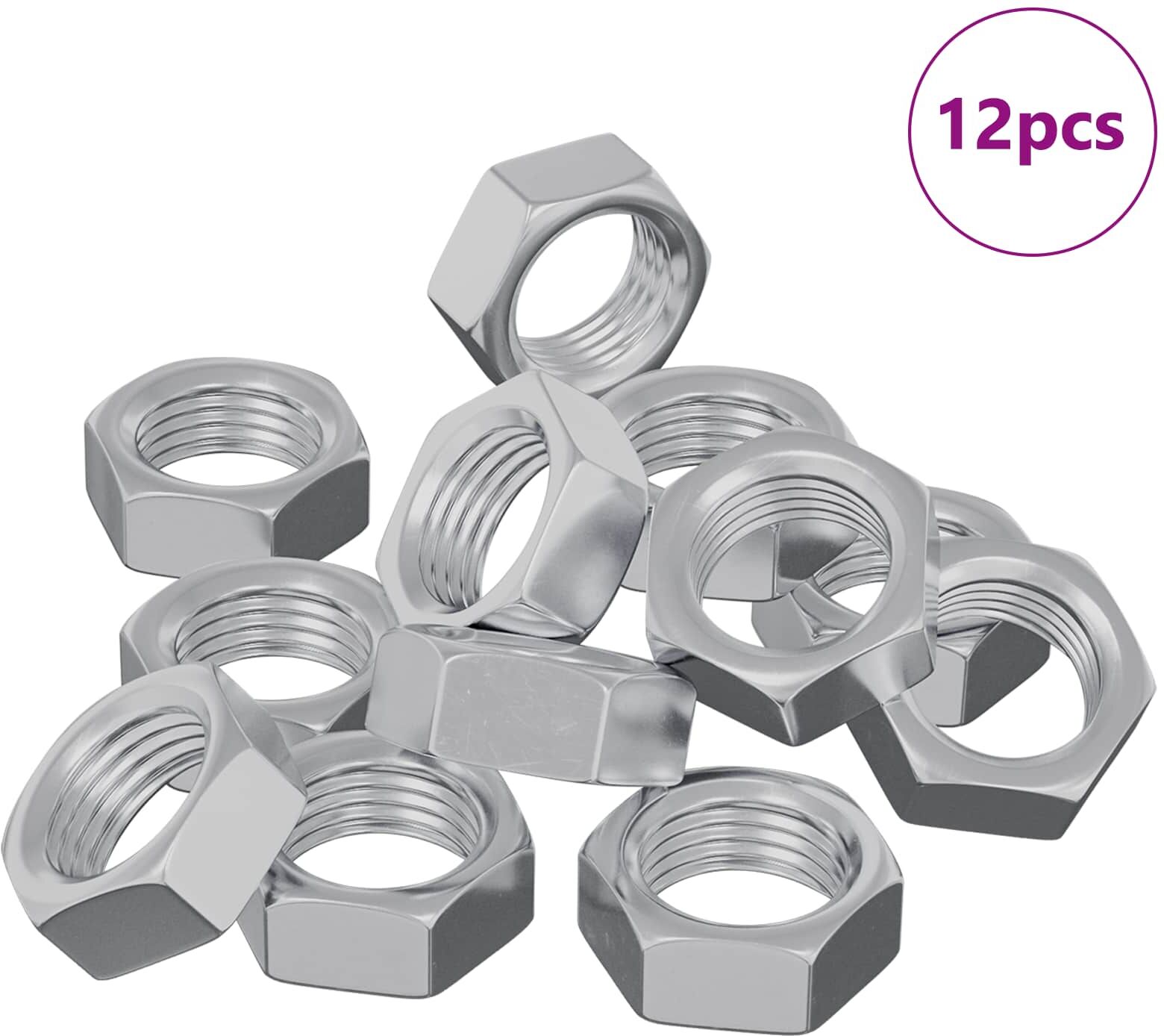 vidaXL Écrou Hexagonal 12 pièces Argenté M6 métal