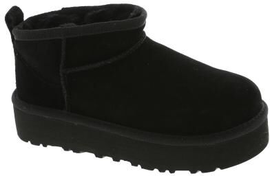 UGG Classic Ultra Mini Platform (Kids Toddler-Youth) Casual in Black, Size 6 Youth M, Leather