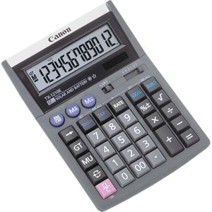 Canon Taschenrechner TX-1210E, MwSt-Berechnung, 12-stelliges LC-Display, Solar- & Batteriebetrieb