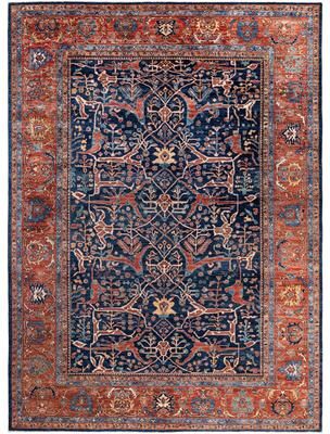 Overton "Serapi One-of-a-Kind Hand-Knotted Area Rug - Blue - 10' 0"" x 13' 8"""