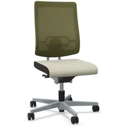 Sedus black dot net Bürostuhl mit Membran Rückenlehne | bd-122 - Olivgrün (M46) / Era Futurist creme (CSE01) / Weißaluminium (119)