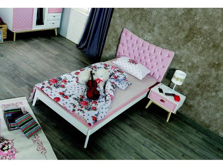 Xlmoebel Schlafzimmer-Set Luxuriöses Kinderzimmerbett mit rosa Nachttisch, (1-tlg., Bett + Nachttisch), Hergestellt in Europa