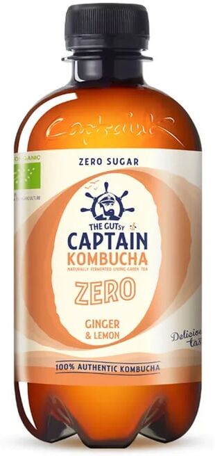 Captain Kombucha Chá Kombucha Bio-Zero Ginger Lemon 1000 ml Limão-Gengibre