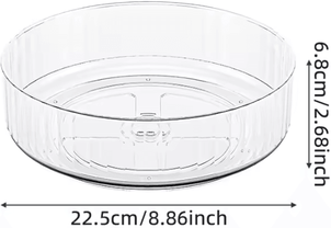 Inspire Curations 360 Rotating Tray Lazy Susan Fridge Organizer Turntable Storage Tray Clear Food Storage Organizer Spice Rack Kitchen Or transparent s