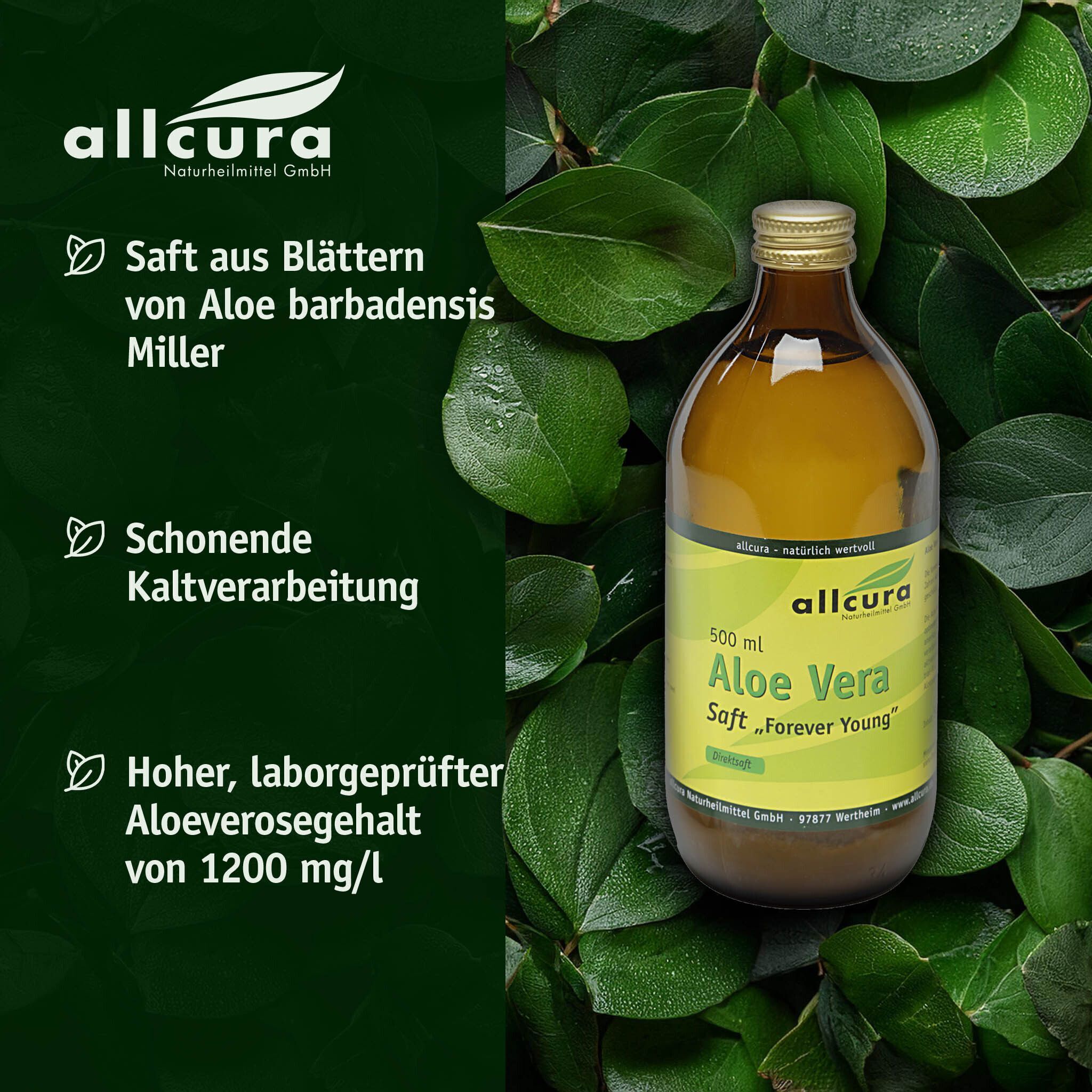 allcura Aloe Vera Forever young Saft 2x 2x500 ml