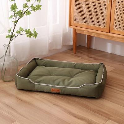 Uplifted Goods Waterproof Oxford Pet Bed With Thick Cotton Filling For All Seasons army Green xl (84x56x14)cm