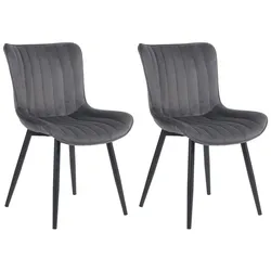 CLP 2er Set Stühle Largo Samt   Farbe: dunkelgrau, Material: Samt