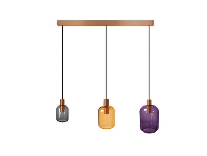 Suspension metal abatjour verre multicolor