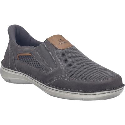 Slipper JOSEF SEIBEL "New Anvers 25, asphalt-kombi", Herren, Gr. 42, grau (asphalt, kombi), Obermaterial: 80% Rindsleder Leather cow. 20% Textilmaterial TEXMAT., Schuhe Slipper