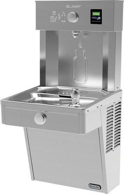 Elkay EZH2O Vandal-Resistant Bottle Filling Station & Single Cooler, Non-Filtered 8 GPH Stainless