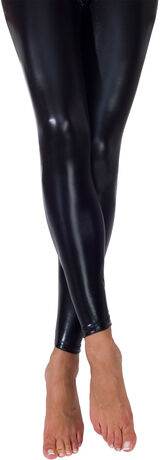 Lack-Leggings, schwarz